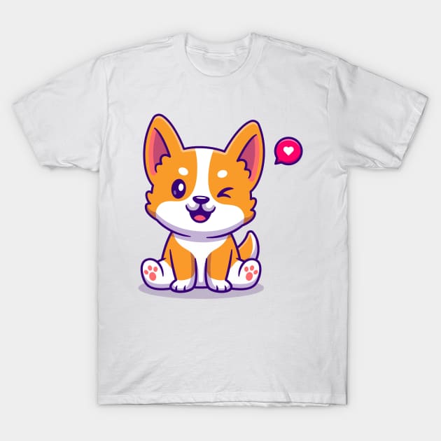 Cute Kawaii Puppy T-Shirt by Seedsplash